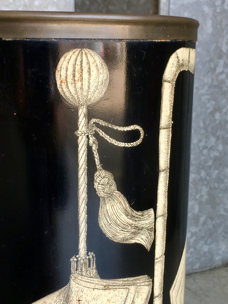 Vintage Italian Designer Felice Galbiati Toleware Umbrella Stand, circa