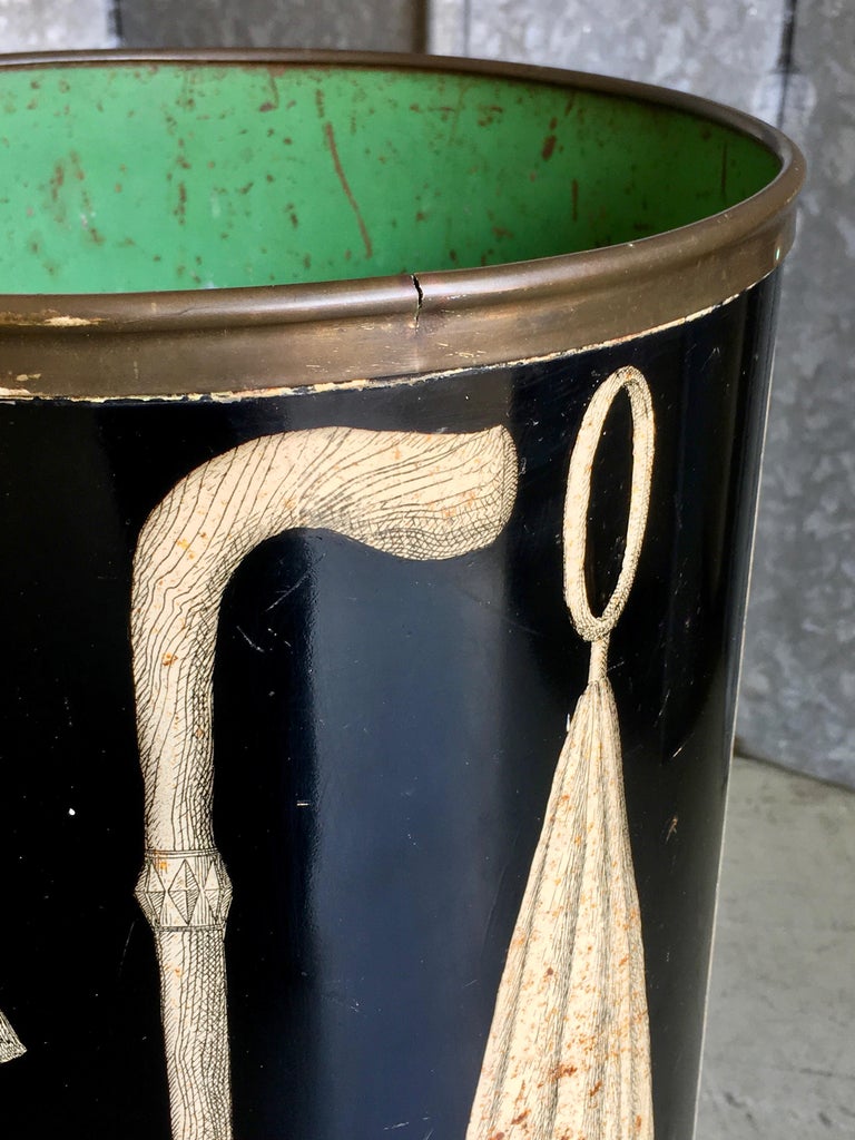 Vintage Italian Designer Felice Galbiati Toleware Umbrella Stand, circa