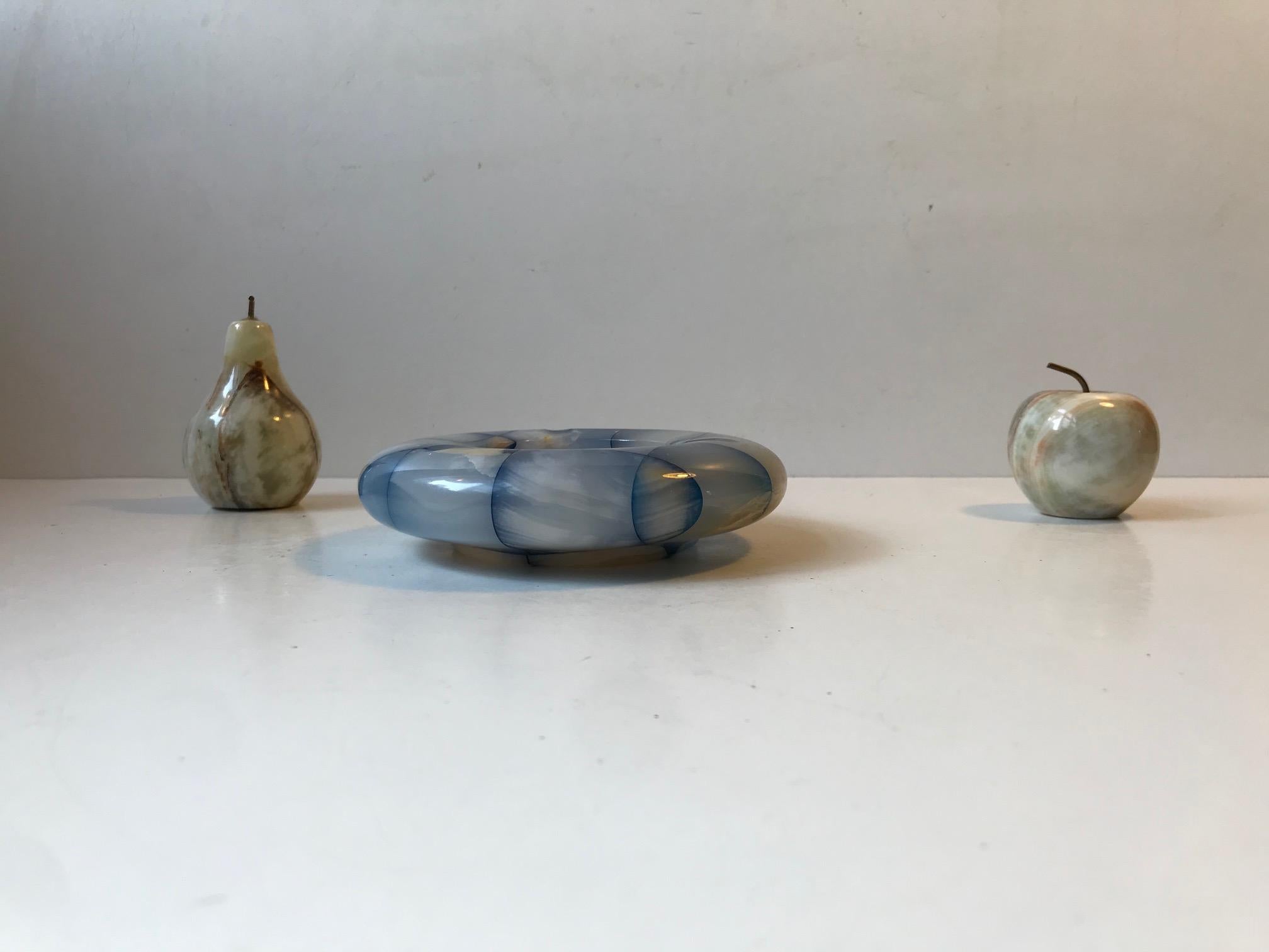 Mid-Century Modern Set de bureau italien vintage en marbre onyx Cendrier et presse-papiers, années 1950 en vente