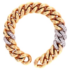 Vintage Italian Diamond 18 Karat Gold Bracelet