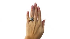 Vintage Italian Diamond 18 Karat Gold Buckle Ring