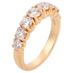 Vintage Italian diamond 18k rose gold half eternity wedding band