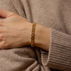 Vintage Italian diamond 18k yellow gold bracelet