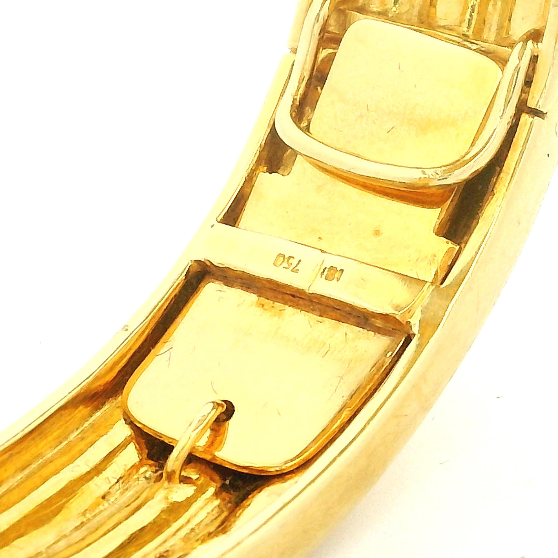 Vintage Italian Diamond Bangle in 18K Gold and Platinum, 4.5 Carat, 1980s For Sale 2