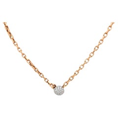 Collana circolare d'epoca in oro rosa 14k con diamanti e platino