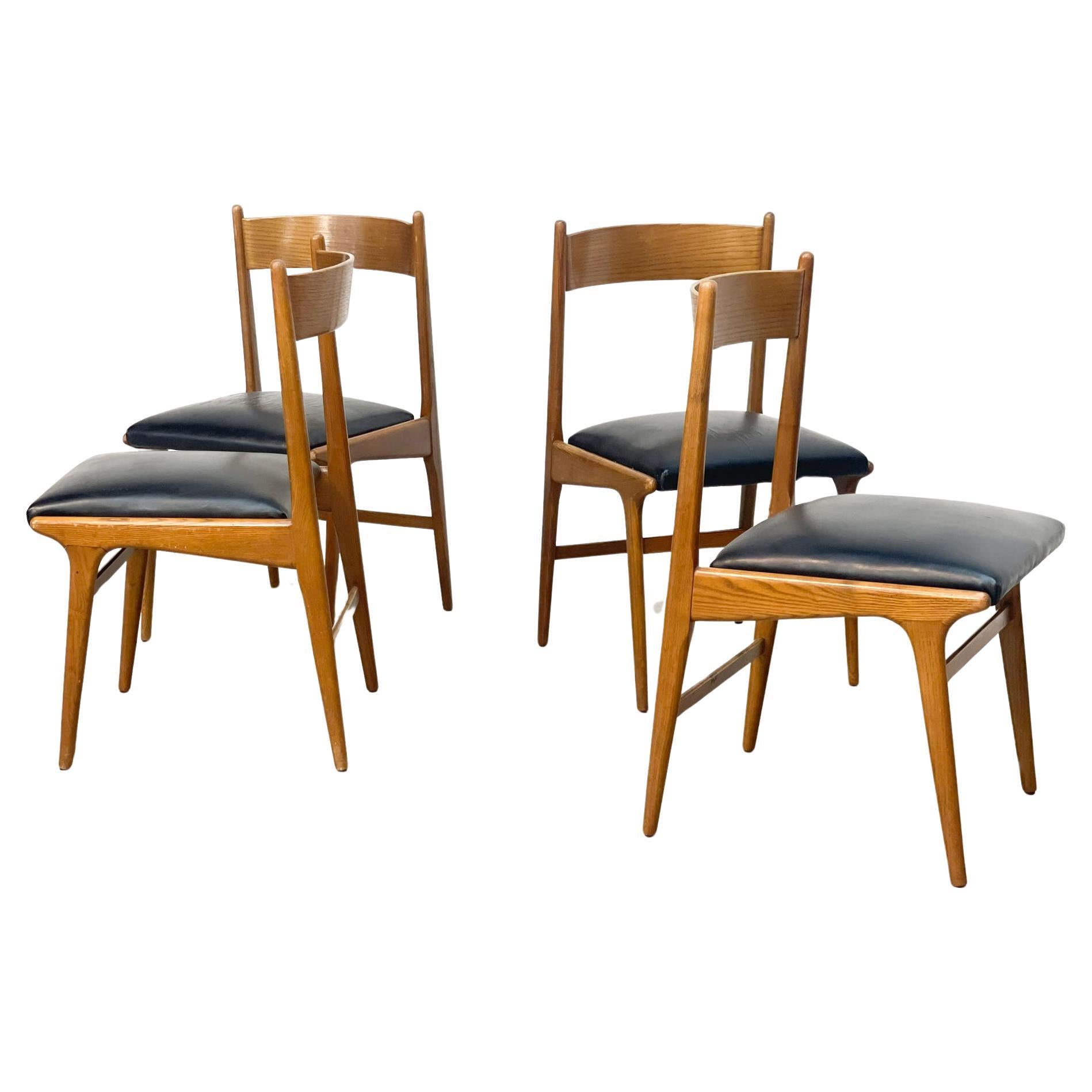 Vintage italian dining chairs, 1960s  For Sale