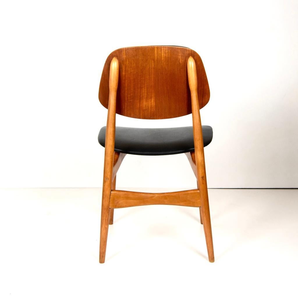 Mid-20th Century Vintage wood dining chairs, Attributed to Anonima Castelli, Italy 1960s