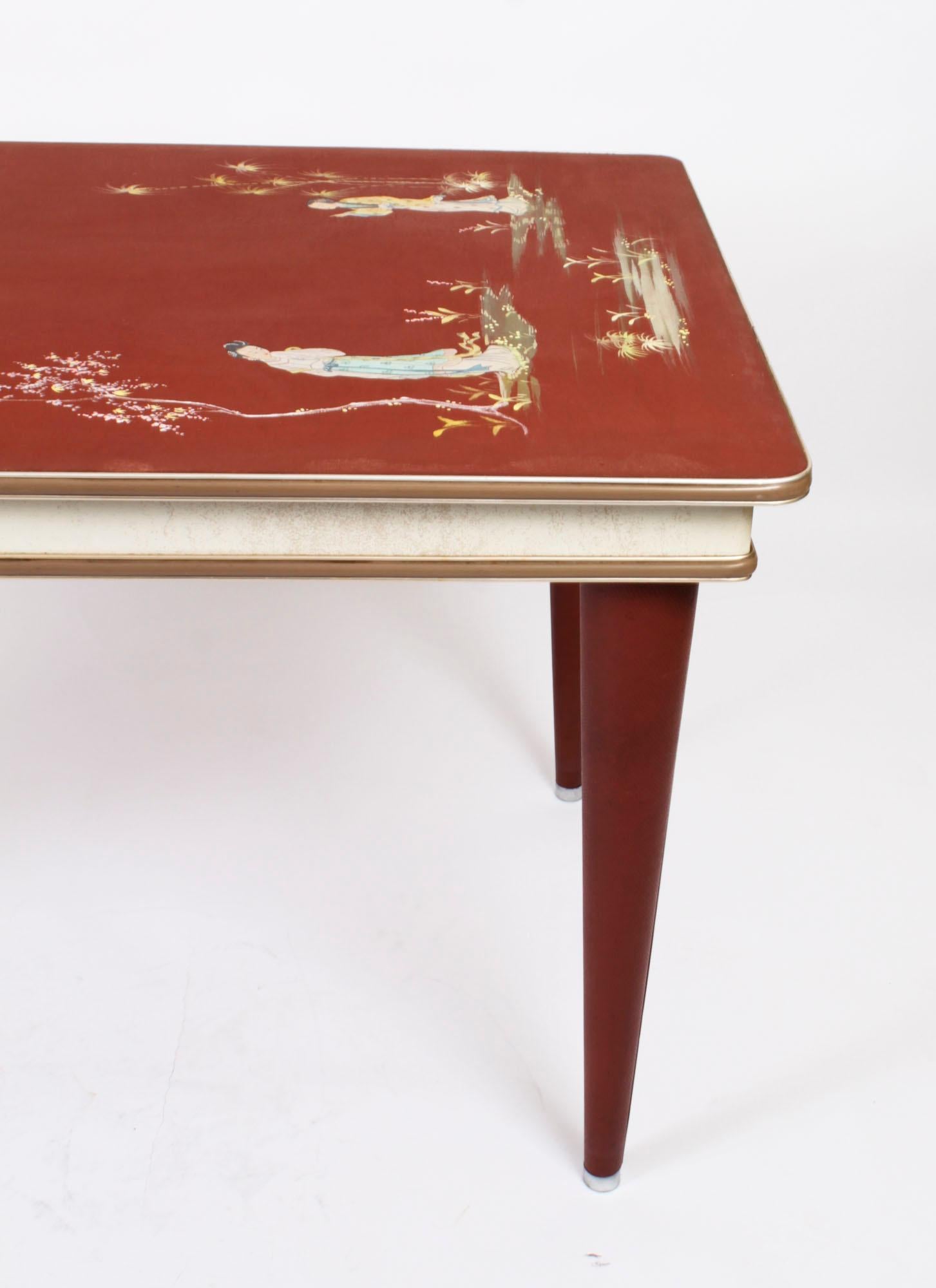Italienischer Vintage-Esstisch und Stühle im Vintage-Stil von Umberto Mascagni, vertrieben von Harrods im Angebot 6