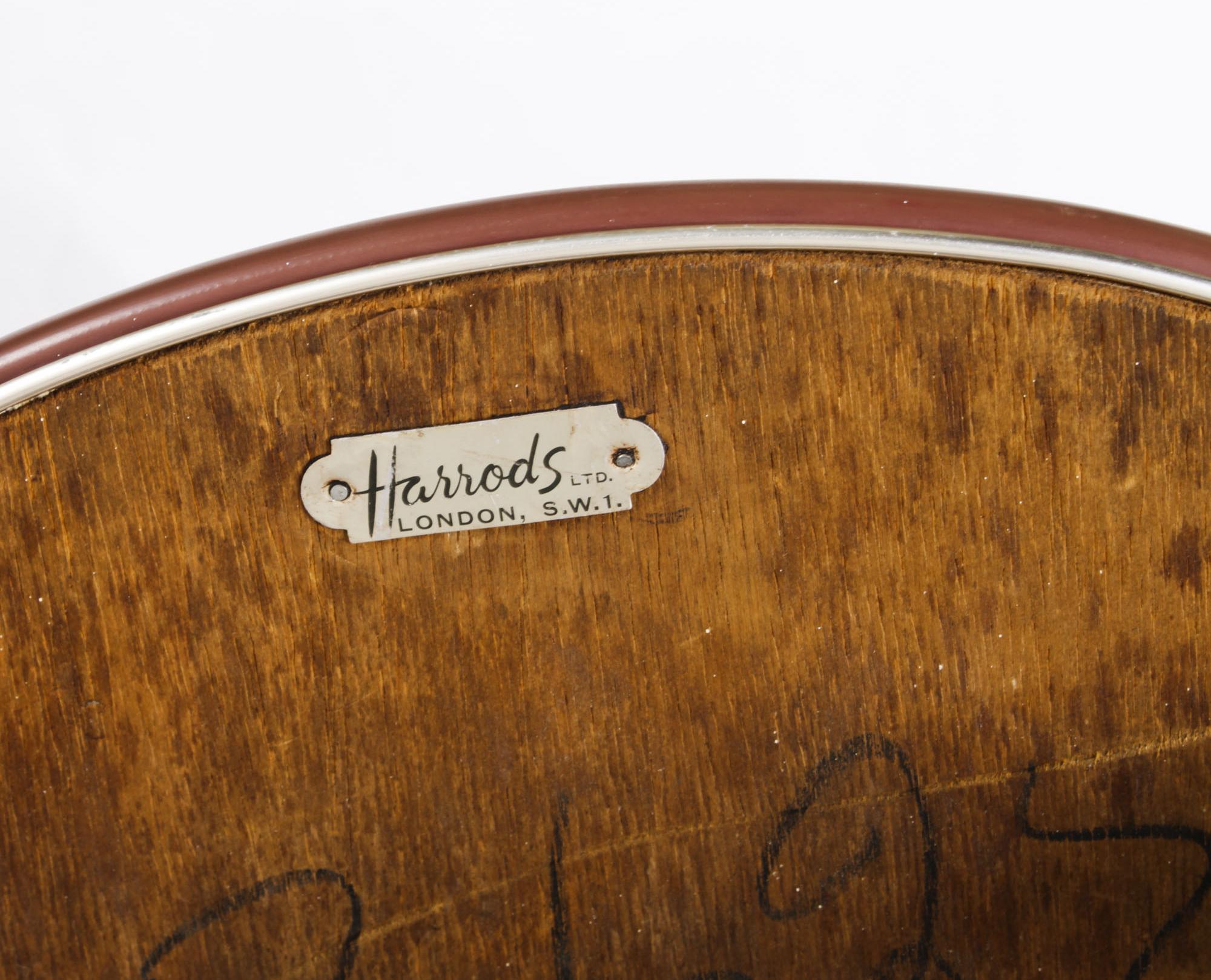 Italienischer Vintage-Esstisch und Stühle im Vintage-Stil von Umberto Mascagni, vertrieben von Harrods im Angebot 14