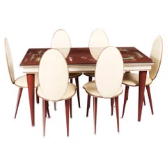 Vintage Italian Dining Table and Chairs by Umberto Mascagni Retailed Harrods