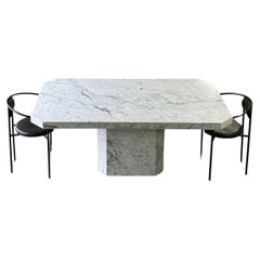 Vintage Italian Dining Table in Bianco Carrara Marble Vintage Italian Dining Table in Bianco Carrara Marble