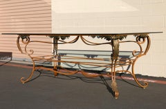 Vintage Italian Dining Table With Glass Top