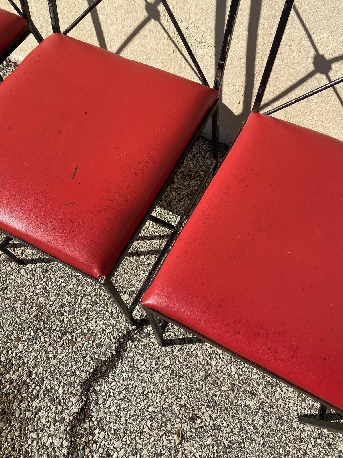 Ensemble de salle à manger Directoire italienne vintage en fer forgé à dos en X avec glands de gland - 7 pièces en vente 5