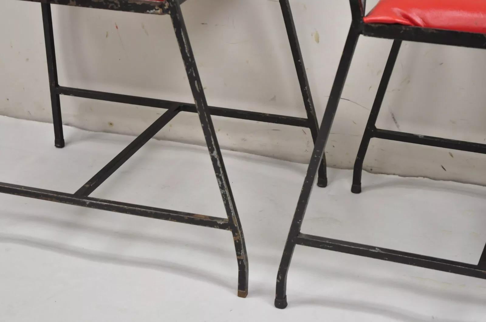 Ensemble de salle à manger Directoire italienne vintage en fer forgé à dos en X avec glands de gland - 7 pièces en vente 7
