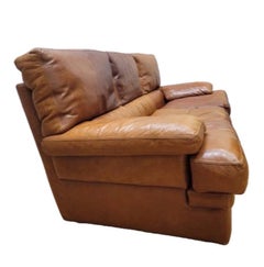 Vintage Italian Distressed Leather Sofa