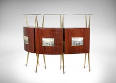 Vintage Italian Dry Bar in the style of Gio Ponti, circa 1950s