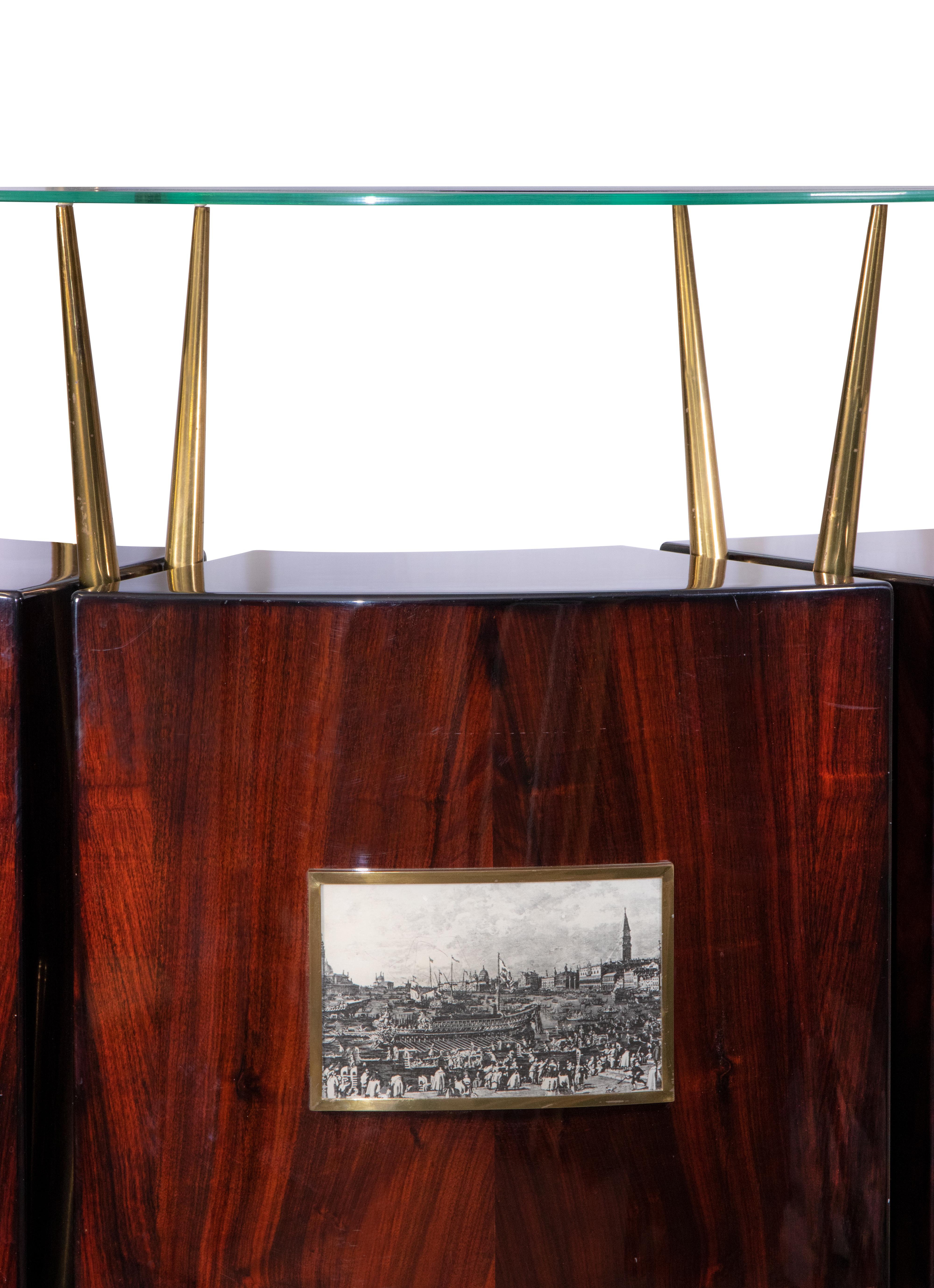 Vintage Italian Dry Bar in the style of Gio Ponti, circa 1955 In Good Condition For Sale In Roma, IT