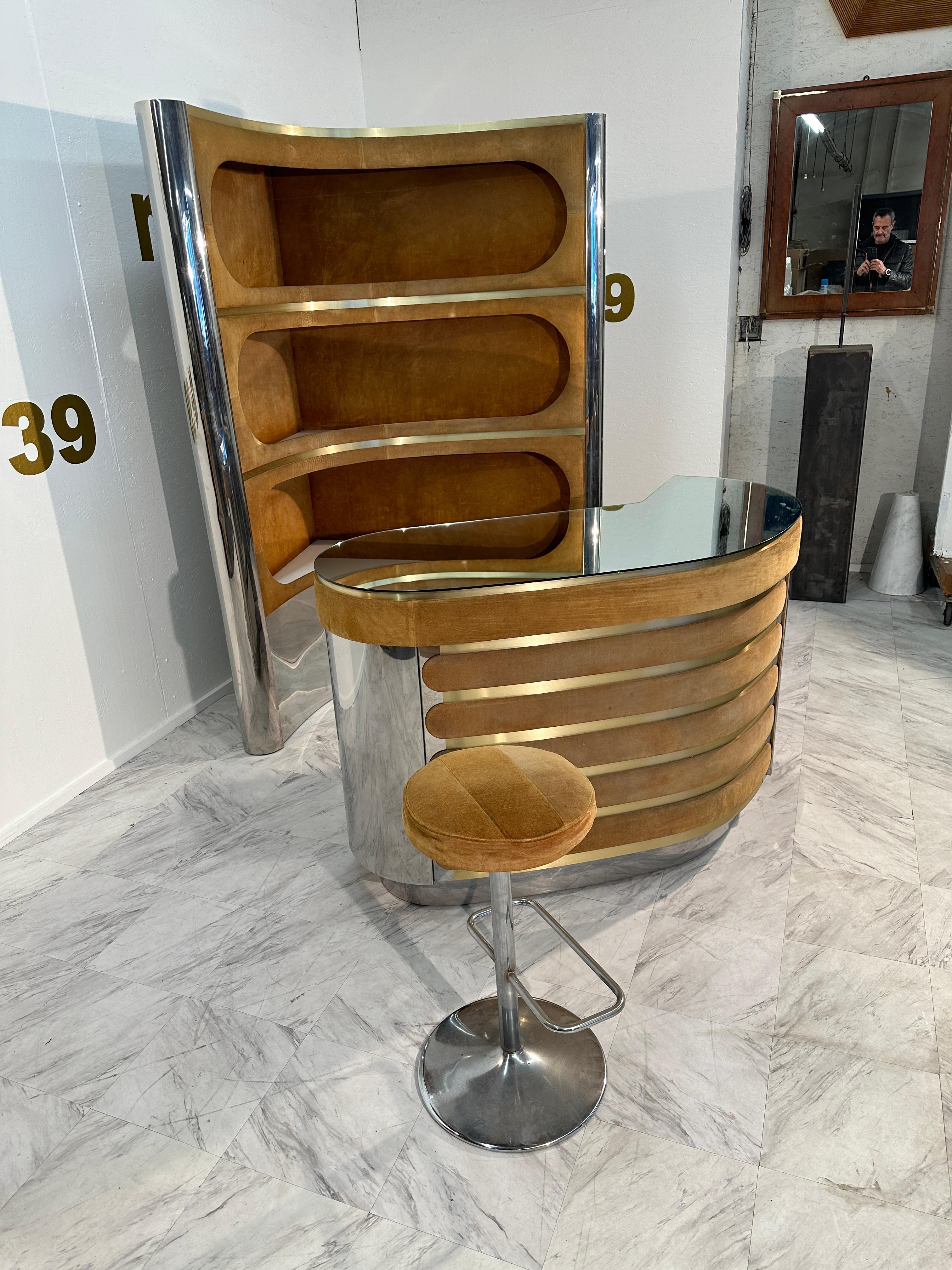 Fine XX secolo Dry Bar italiano d'epoca di Willy Rizzo, Italia, anni '70