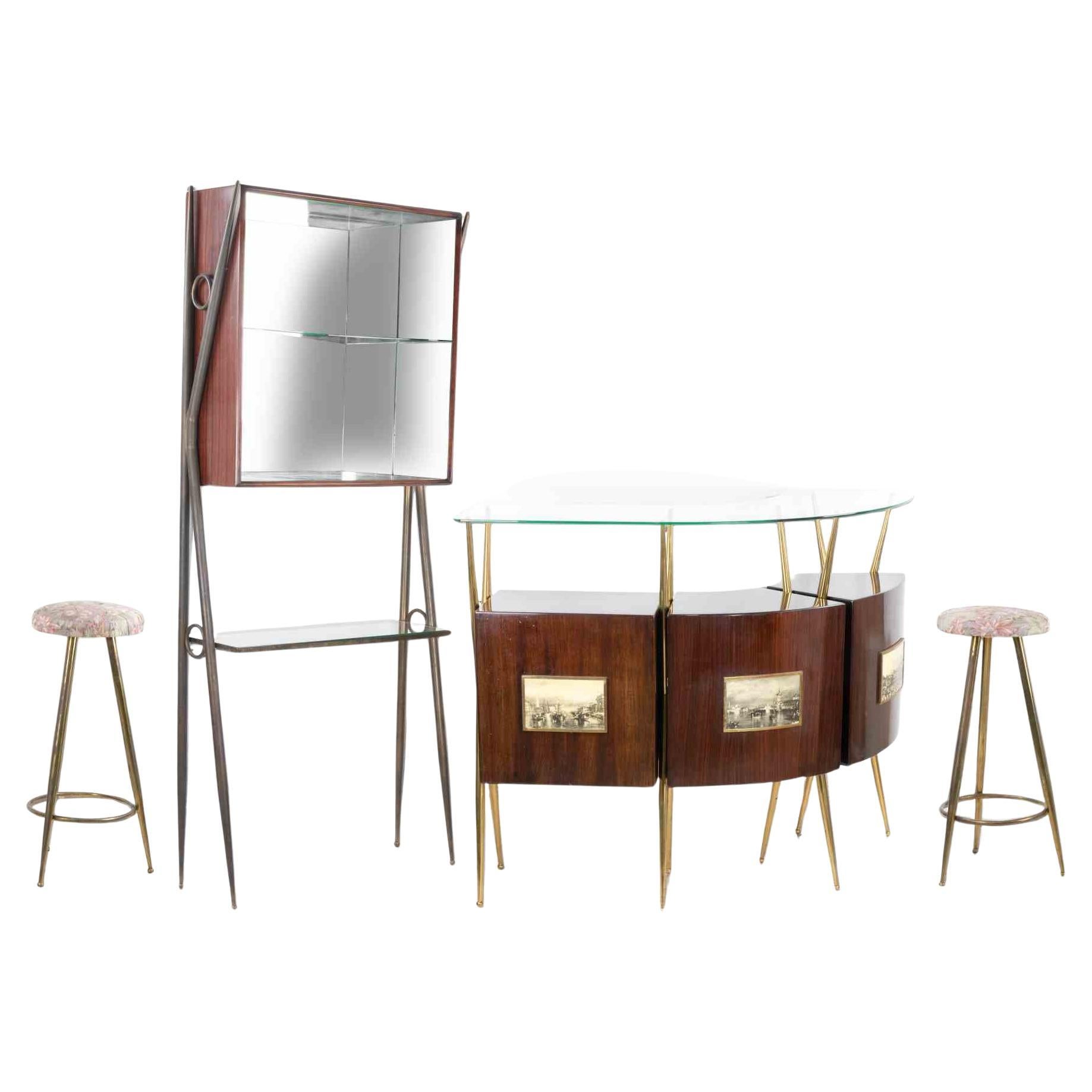 Vintage Italian Dry Bar in the style of Gio Ponti