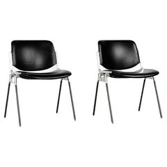 Pair of Vintage Italian DSC 106 Side Chairs by Giancarlo Piretti for Castelli