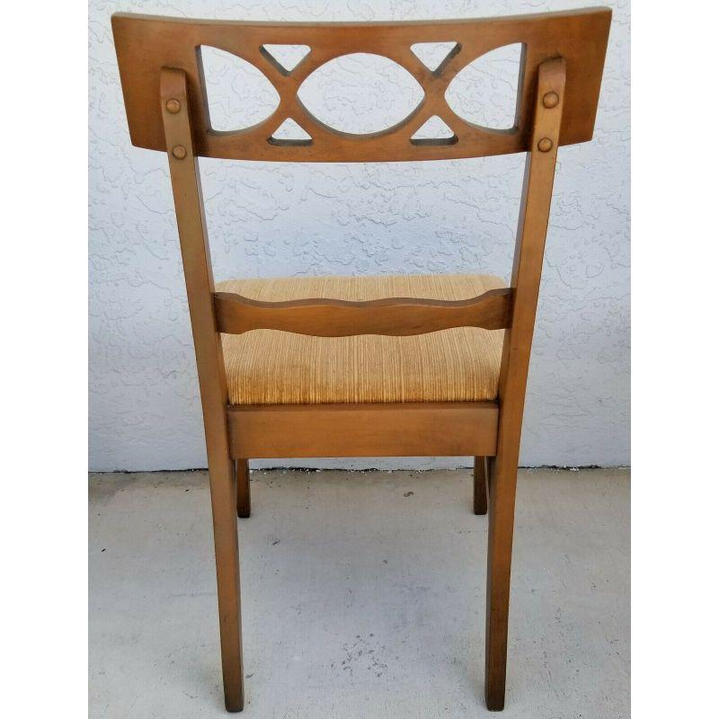 Unknown Vintage Italian Duncan Phyfe Style Solid Wood Dining Chairs, Set of 5 For Sale