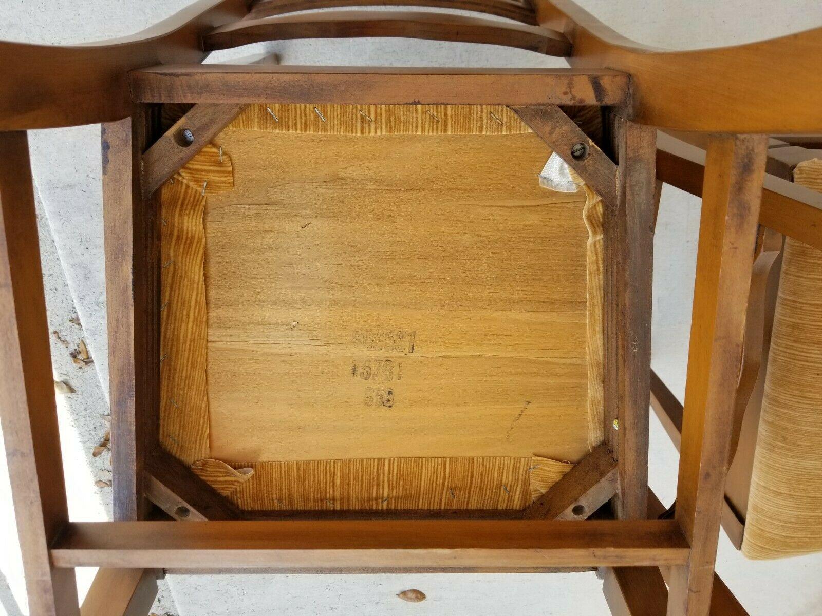 Bois Chaises de salle à manger italiennes vintage en bois massif de style Duncan Phyfe, lot de 5 en vente