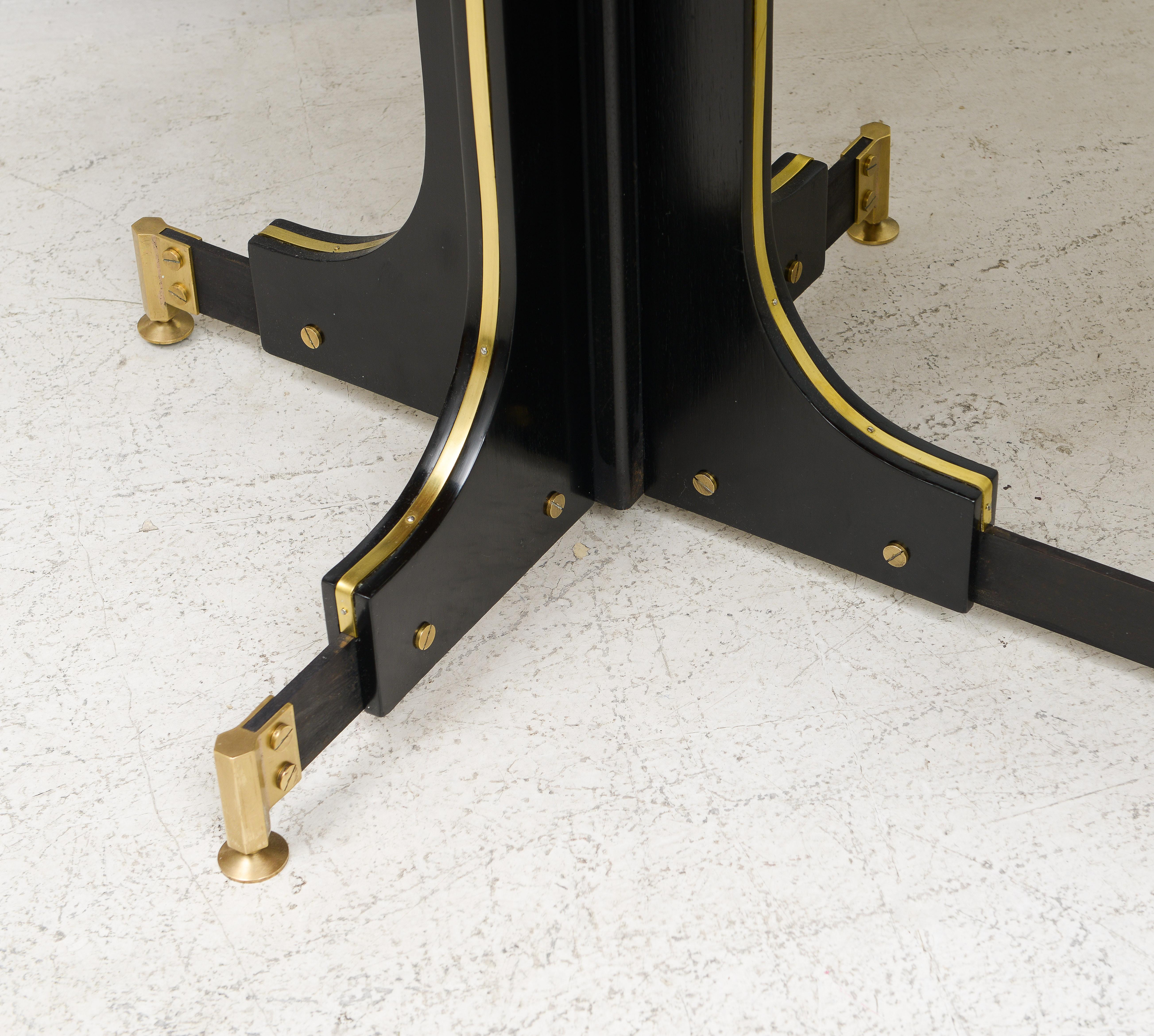 Vintage Italian Ebonized Table with Bronze Details For Sale 5