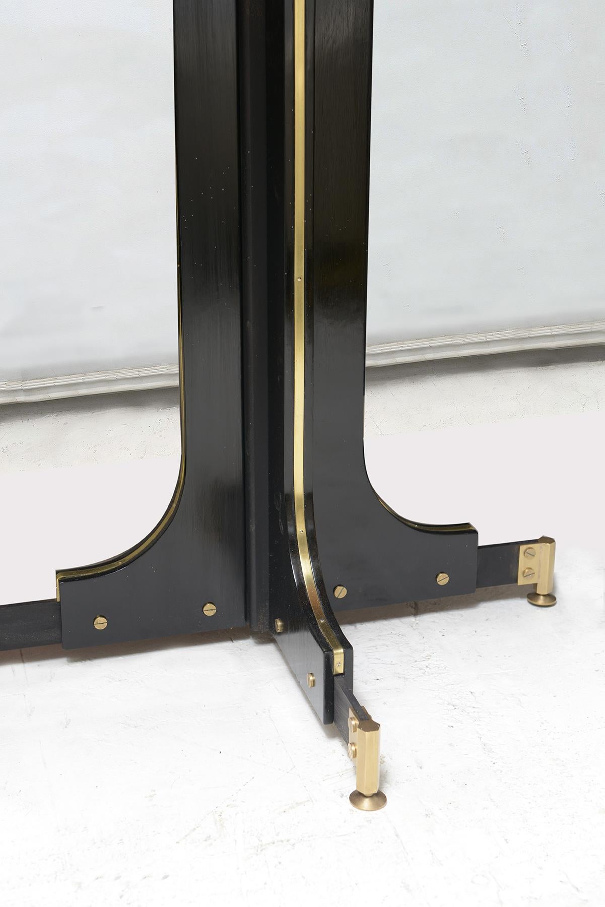 Vintage Italian Ebonized Table with Bronze Details For Sale 2