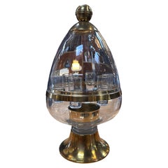 Antique Italian Egg Decanter Liquor Shot Glass Case 1960s