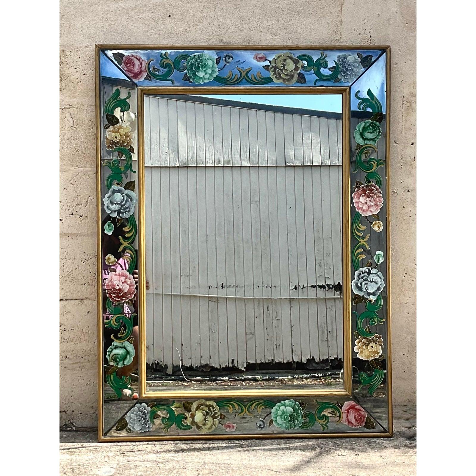Miroir italien vintage églomisé Bon état - En vente à West Palm Beach, FL