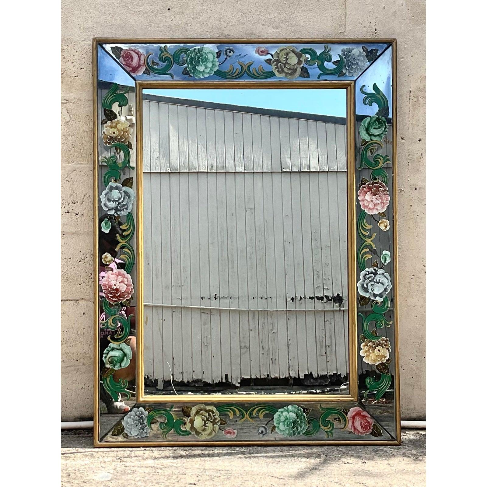 Miroir italien vintage églomisé en vente 1