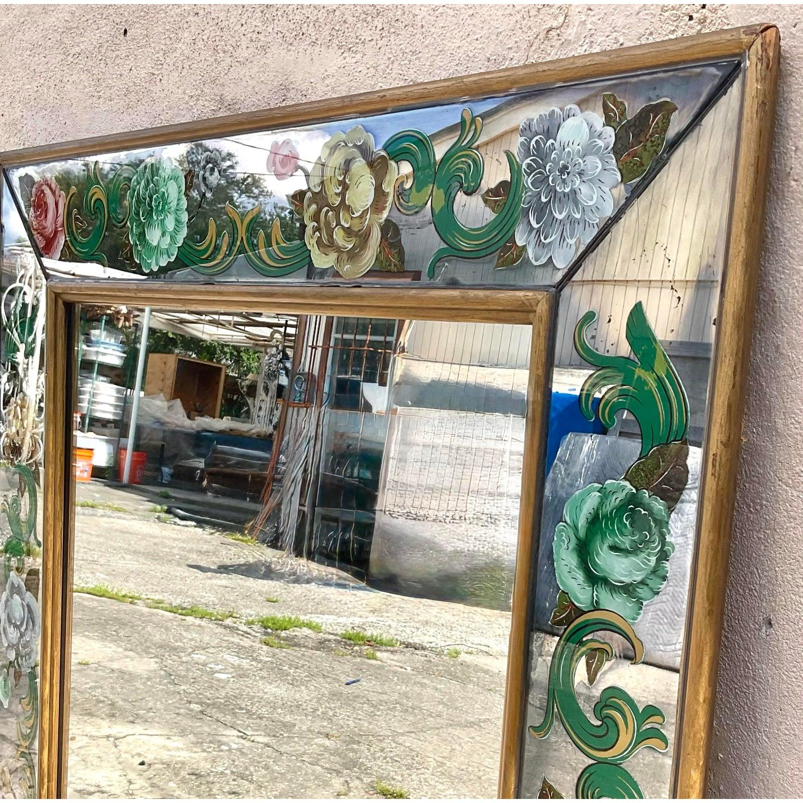 Miroir italien vintage églomisé en vente 2