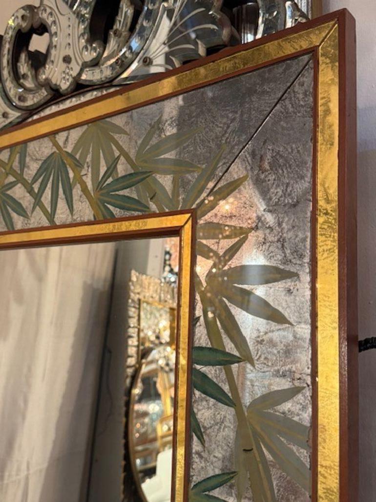 Miroir italien vintage en forme de palmier à feuilles d'églantier Bon état - En vente à Dallas, TX