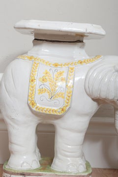Vintage Italian Elephant Terra Cotta Garden Seat
