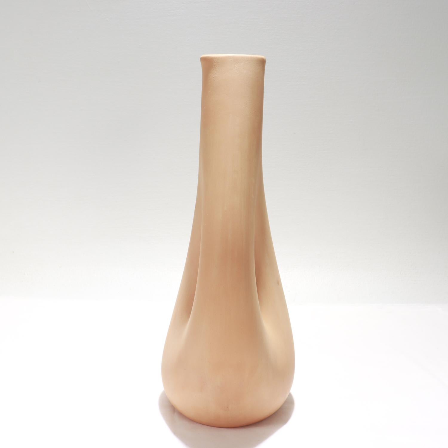 Vintage Italian Elsa Peretti for Tiffany & Co. Terracotta 'Thumbprint' Pitcher In Good Condition In Philadelphia, PA