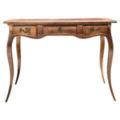 Vintage Italian Embossed Leather Top Writing Desk