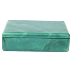 Vintage Italian Emerald Green Alabaster Swivel Box