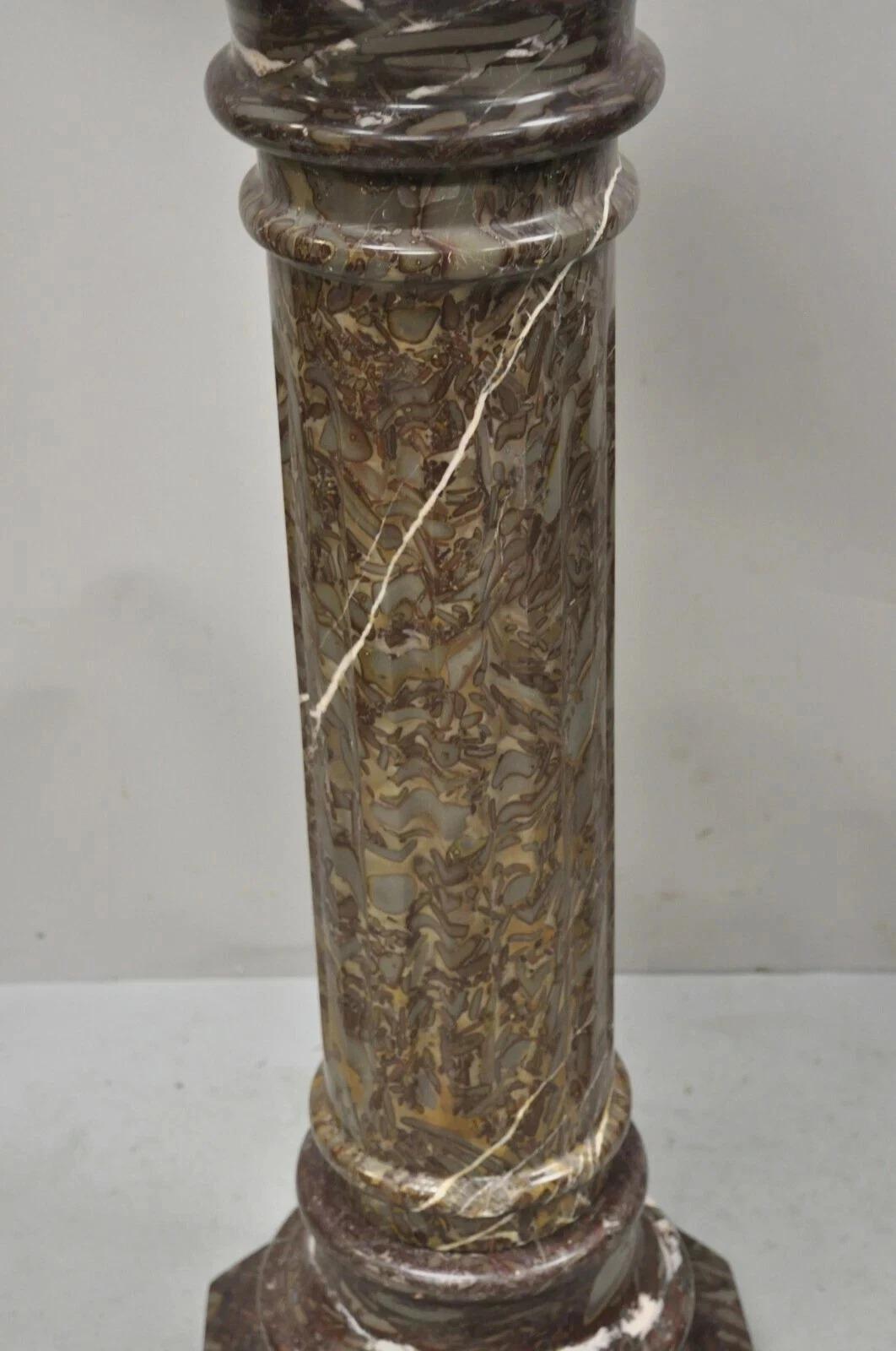 Jardinera con columna de mármol marrón púrpura de estilo Imperio italiano vintage Otro en venta