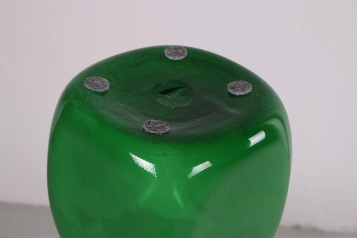 Vintage Italian Empoli Green Glass Bottle, 1950s In Good Condition For Sale In Oostrum-Venray, NL