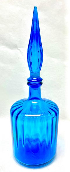 Vintage Italian Empoli Murano Cased Art Glass Decanter