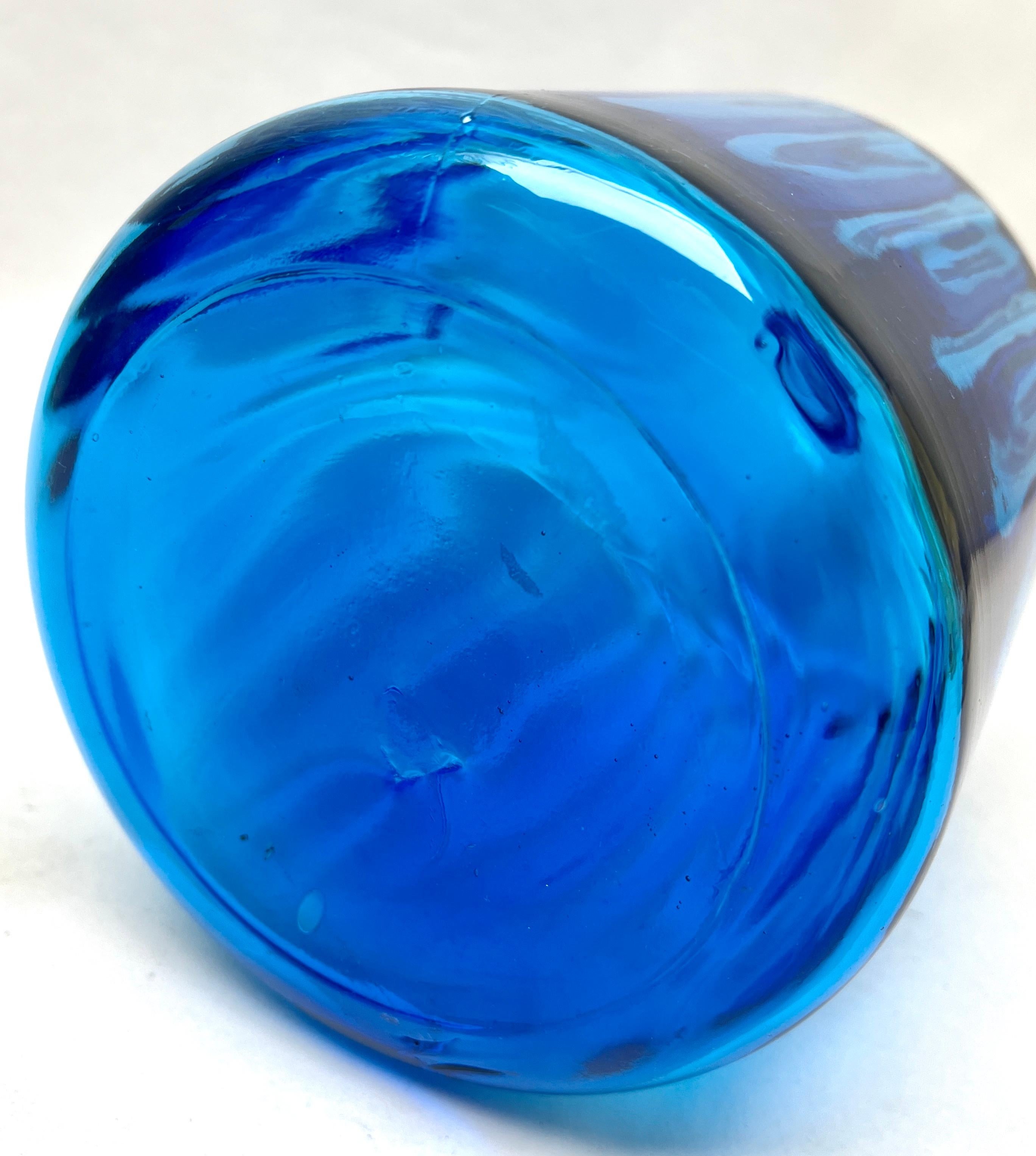 Vintage Italian Empoli Murano Cased Art Glass Decanter For Sale 1
