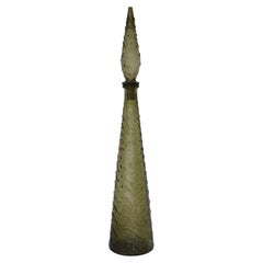Decanter decorativo vintage italiano Empoli color verde sage con tappo