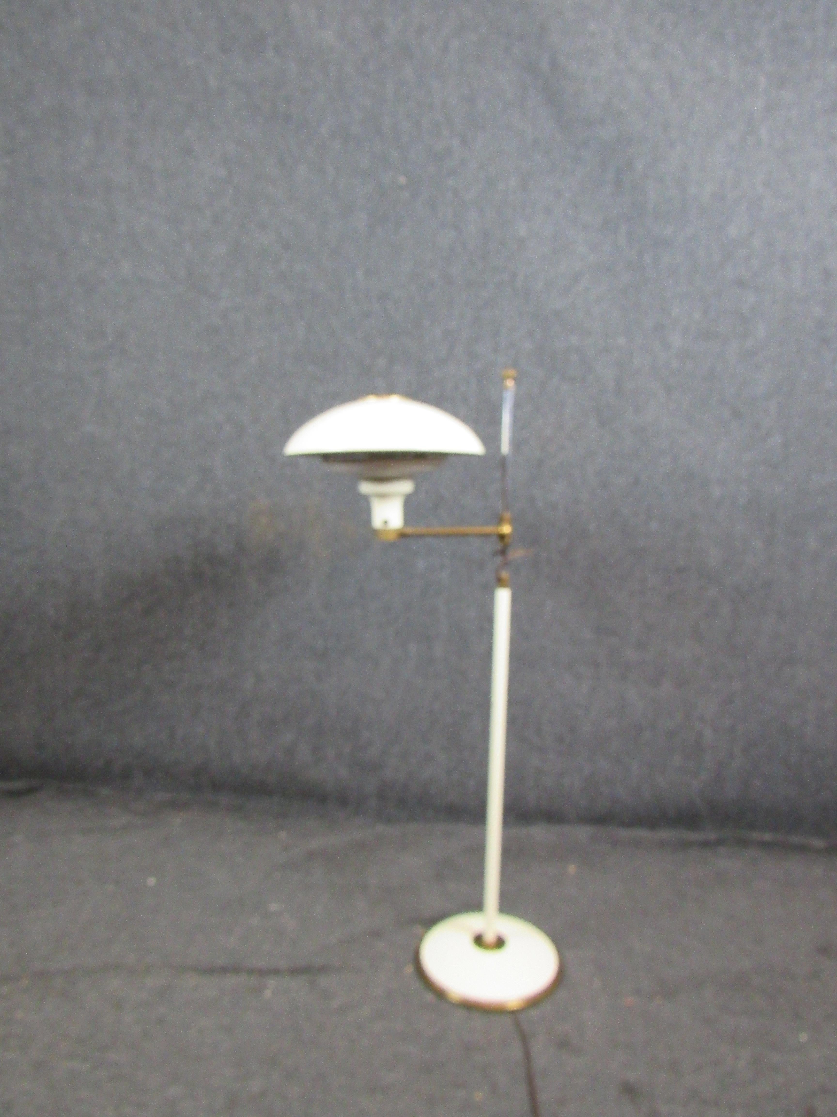 Mid-Century Modern Vintage Italian Enameled Adjustable Floor Lamp
