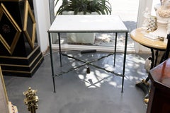 VIntage Italienische Beistelltische mit Marmorplatte und Bronzefuß, paarweise erhältlich