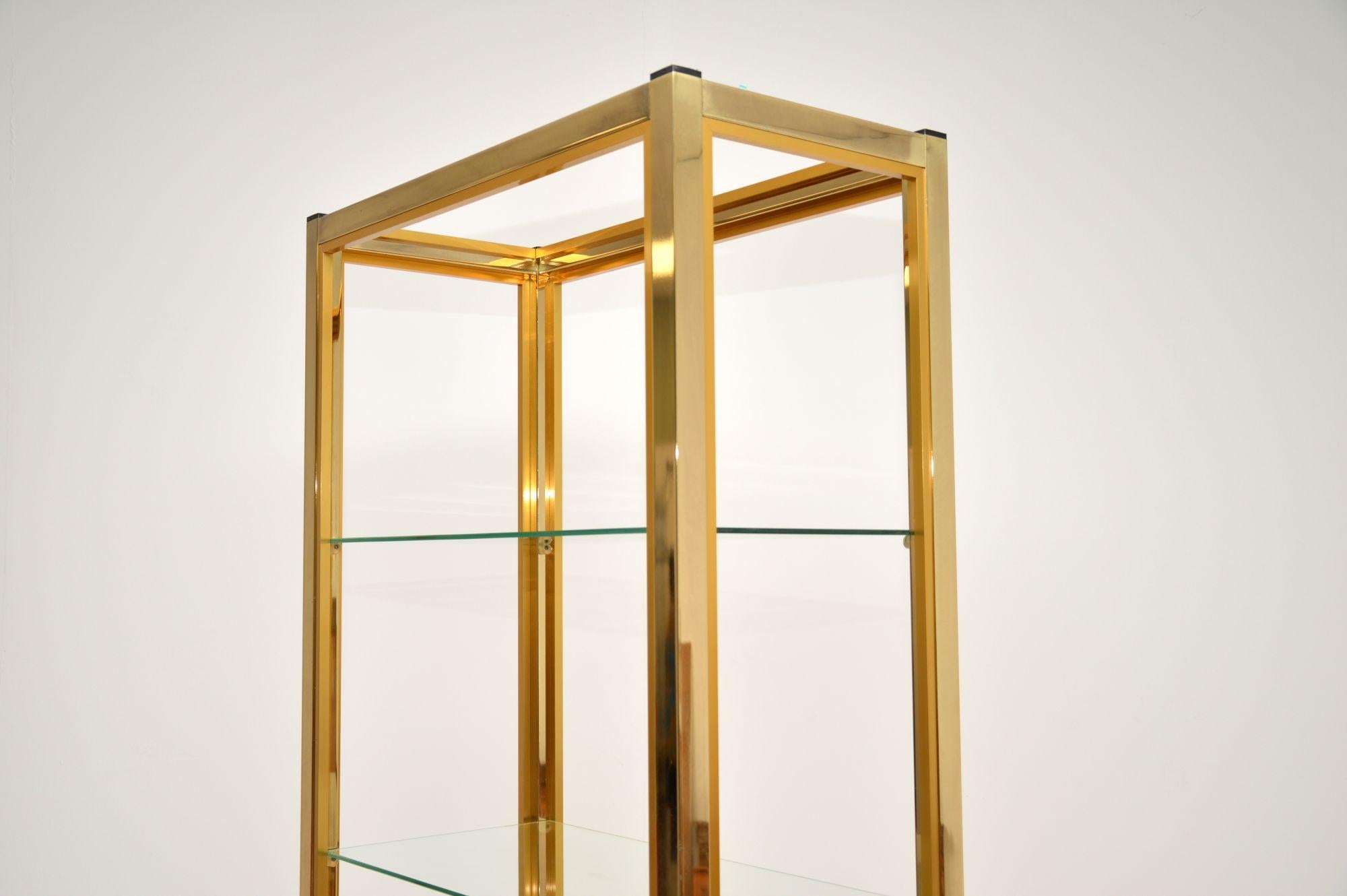Brass Vintage Italian Etagere Display Cabinet by Zevi For Sale