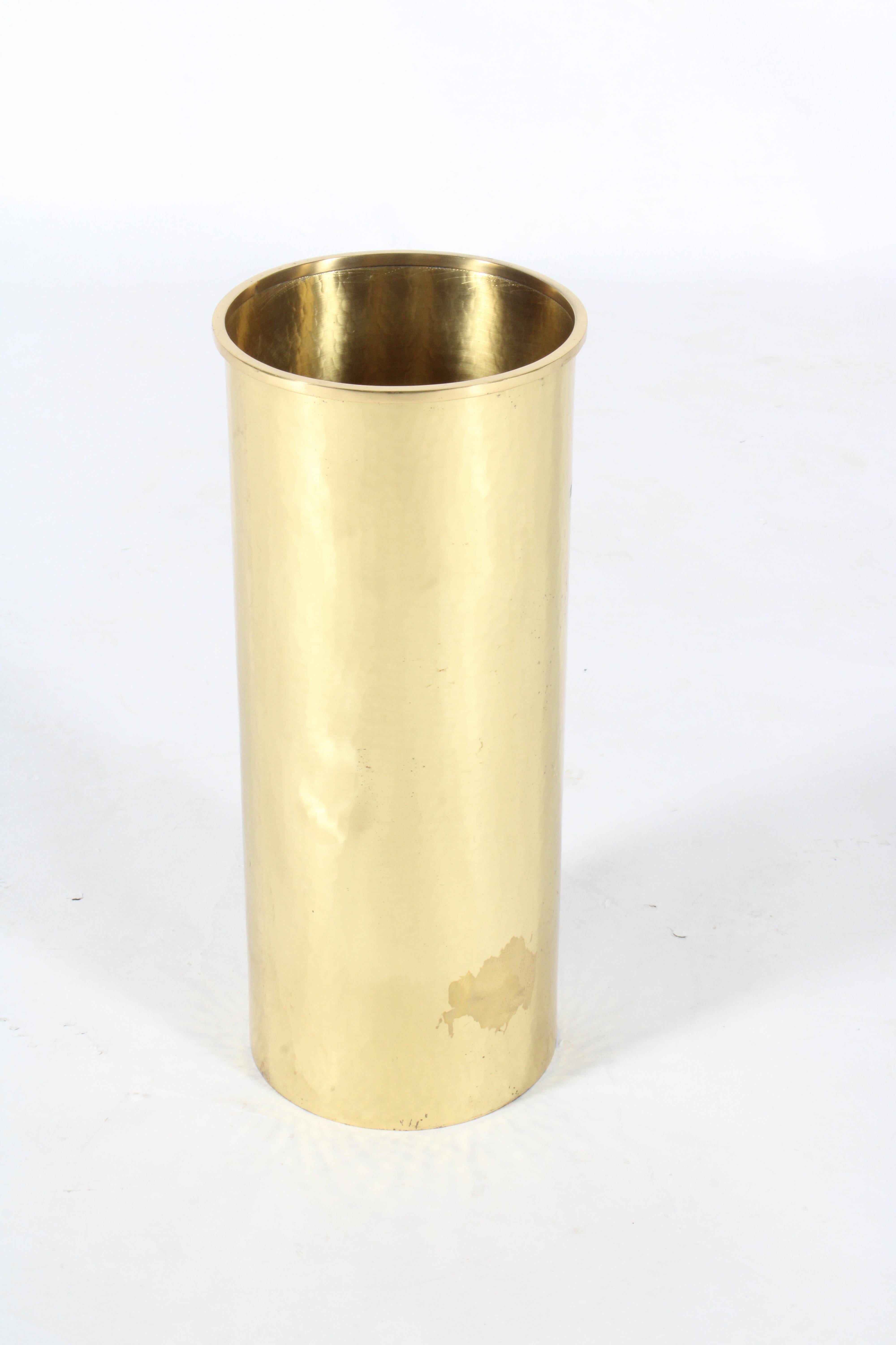 Brass Vintage Italian etched brass umbrella stand.*Free worldwide delivery For Sale