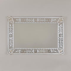 Vintage Italian etched mirror