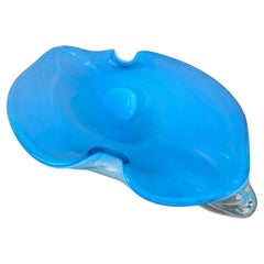 Vintage Italian Eye Shaped Glass Dish Plate Bowl Vase