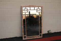 Vintage Italian Faux Bamboo Greek Key Wall Mirror, 1970s