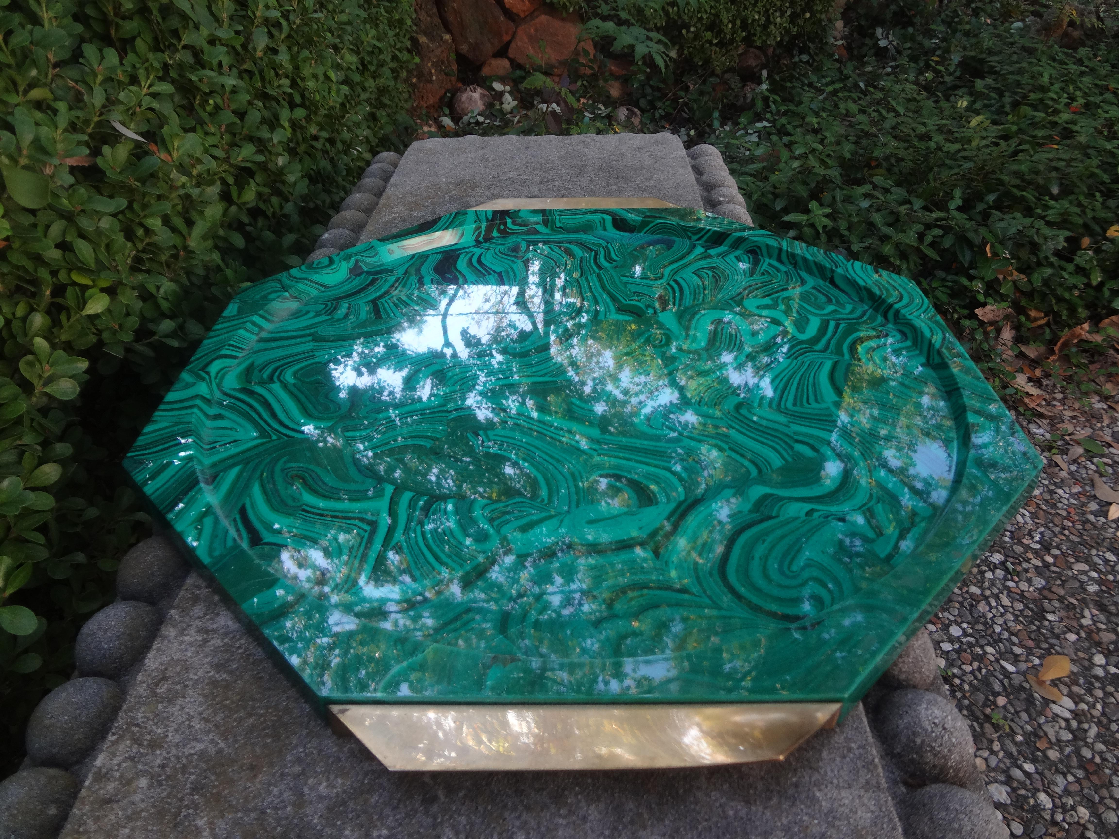 Painted Vintage Italian Faux Malachite Tray For Sale